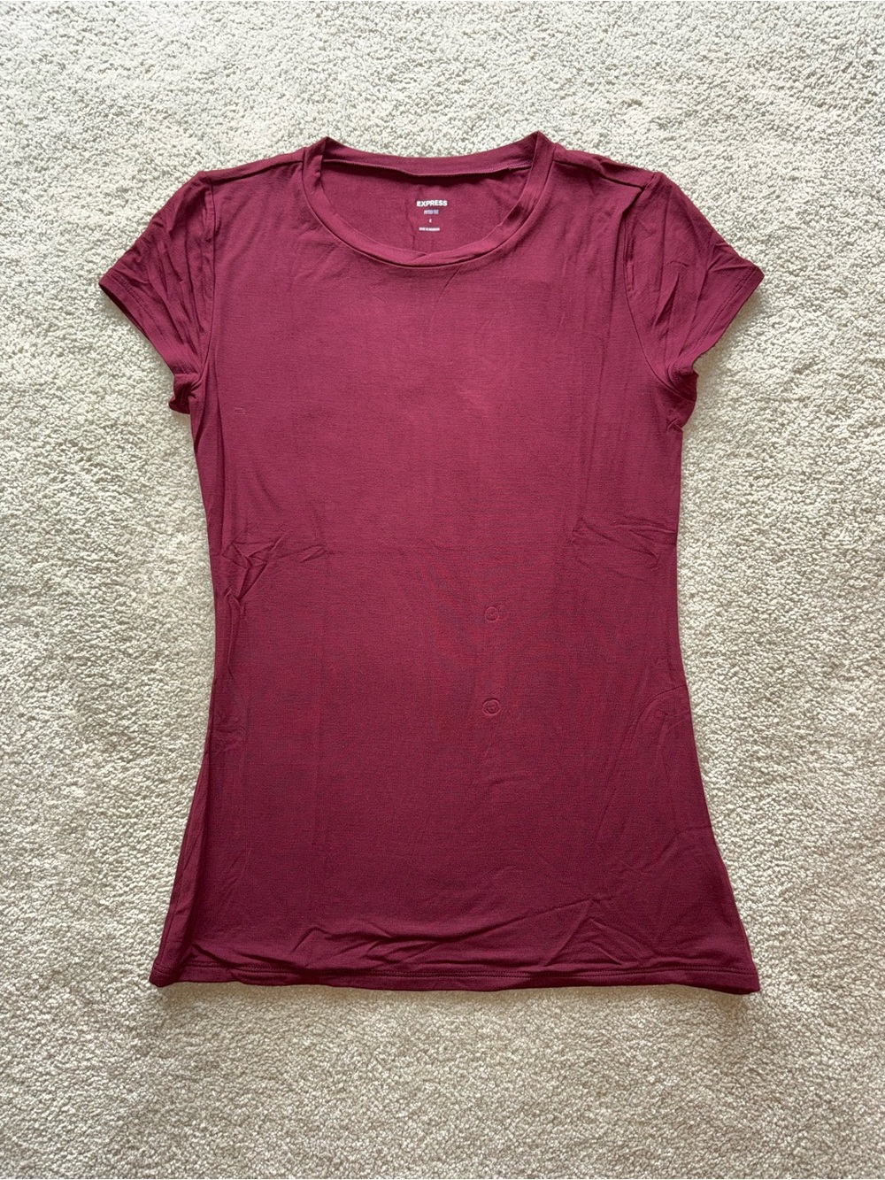 Express Women’s Short Sleeve Crew Tee - Wine